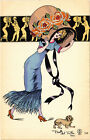 Pc Artist Signed, Vella, Glamour Lady, Big Hat, Vintage Postcard (B51354)
