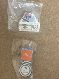 LOTE DE 2 BOTONES ALFILERES OLÍMPICOS - LONDRES 2012, 1996? SELLADO NUEVO - Imagen 1 de 4