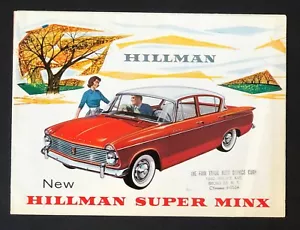 1962 Hillman Super Minx Sales Brochure Poster Features Specifications Art Vtg - Bild 1 von 7