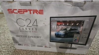 Sceptre C24Curved 75Hz Monitor! *damaged*Black Screen! Please Read Description!! - Image 1 of 4