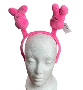 Peeps Plush Bunny Headband Pink Easter Basket Outfit Party Egg Hunt - Picture 1 of 11