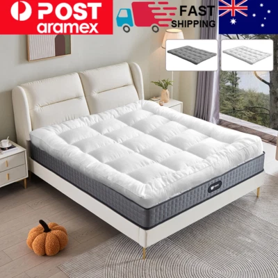 Luxury 10CM 2000GSM Bamboo Mattress Topper Extra Thick S/D/Q/K BED SIZE - image 1 of 4