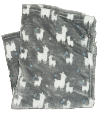 Blankets & Beyond Gray Llama Fleece Baby 28x32 - Image 1 of 3