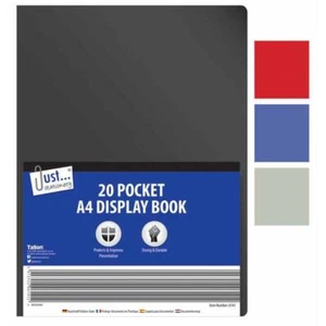 A4 Display Project Display Folder - Clear Pockets Book Assorted Colours Document - Picture 1 of 1