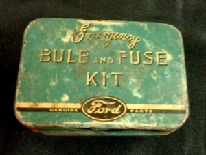 Vintage FORD Emergency BULB & FUSE KIT Metal Car Auto Part No 18407 Model 78 US - Picture 1 of 8