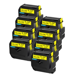 8×Compatible Brother P-Touch M-K631 M631 Ruban étiqueteuse Noir sur Jaune 12mm - Photo 1/5