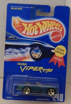 Dodge Viper RT/10 Sports Car Hot Wheels Blue 1995-210 Gold Metal Speed - Image 1 of 4