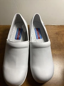 Cherokee Women's Size 9m Authentic Workwear Harmony White Leather Nursing Clogs - Picture 1 of 7