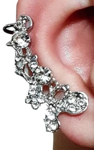 Ear Cuff Kristall CZ Edelstein Clip On & Ohrstecker Twee Feenkern Schmuck - Bild 1 von 12