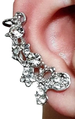 Ear Cuff Kristall CZ Edelstein Clip On & Ohrstecker Twee Feenkern Schmuck - Bild 1 von 4