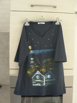 HAUT TEE SHIRT  NEUF MARQUE CHRISTINE LAURE  TAILLE3 FEMME BLEU ** - Photo 1/4