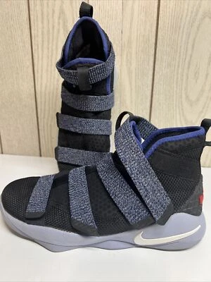 Zapatillas Nike LEBRON SOLDIER XI GS TALLA 7Y 918369-005 negras azules blancas... Foto 1 de 4