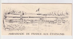 Vintage 1980's United States French Embassy HOLIDAY CARD "Season's Greetings" - Picture 1 of 4