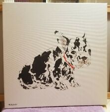 LARGE Canvas Print French Bulldog Black White Red Signed Aziz Kadmiri