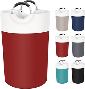 115L Laundry Basket Collapsible Waterproof Hamper Foam Handles College Dorm Red - Picture 1 of 12