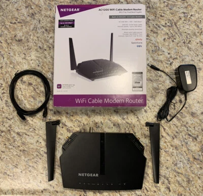 NETGEAR AC1200 WiFi Cable Modem Router, Model C6220, 802.11ac Dual Band Gigabit - Image 1 of 4