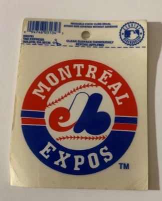 Montreal Expos Reusable Static Cling Decal NOS - Image 1 of 3