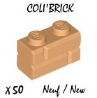 Lego 98283 - 50x Brique Mur Brick Modified 1x2 masonry Wall Medium Nougat - Neuf