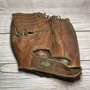 Vintage 40s 50s Nakona Genuine Leather Baseball Glove 3 Finger G48 Collectors - Picture 1 of 10