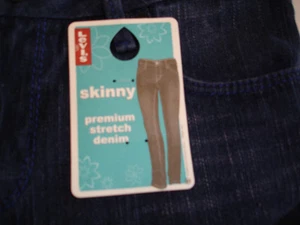  LEVI'S Jeans Skinny Fit Solid Blues Denim Jeans 99% Cotton 1% Spandex 10 Reg - Picture 1 of 8