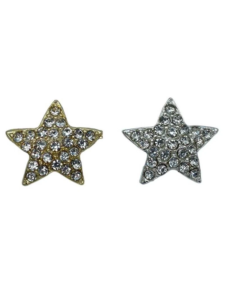 Bottone Modello Stella Gioiello Strass Gambo Metallo 19 Mm 080001 - Immagine 1 di 4