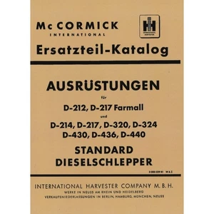 Elenco ricambi diesel McCormick D212-217 Farmall D320-324 D430 D436 D440 - Foto 1 di 3