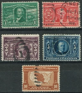 [V675] USA 1904 Scott#323/27 used LOUISIANA PURCHASE EXPO ISSUE cv:$85 - Picture 1 of 3