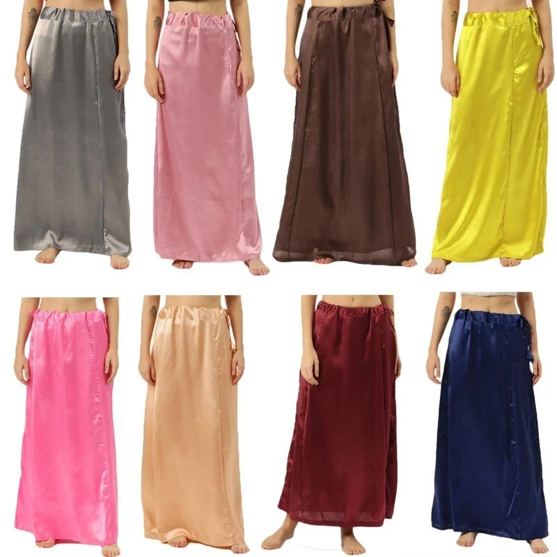 Chalcy Women's Cotton Saree Petticoat - Free Size Inskirt With Drawstring - View #9