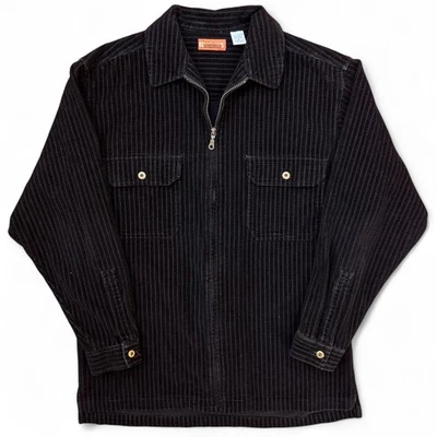 Vintage Bugle Boy Authentics Black Corduroy Shirt Jacket Shacket Zip Up Skater - Image 1 of 4
