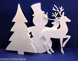 10 DE CADA POLIESTIRENO NAVIDAD CIERVO ÁRBOL BLANCO MUÑECO DE NIEVE 450MM DECORACIONES - Imagen 1 de 1