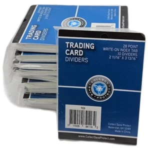 (100-Count) 28pt Trading Card Dividers (10 Packs) Fits Card Storage Boxes - Picture 1 of 3