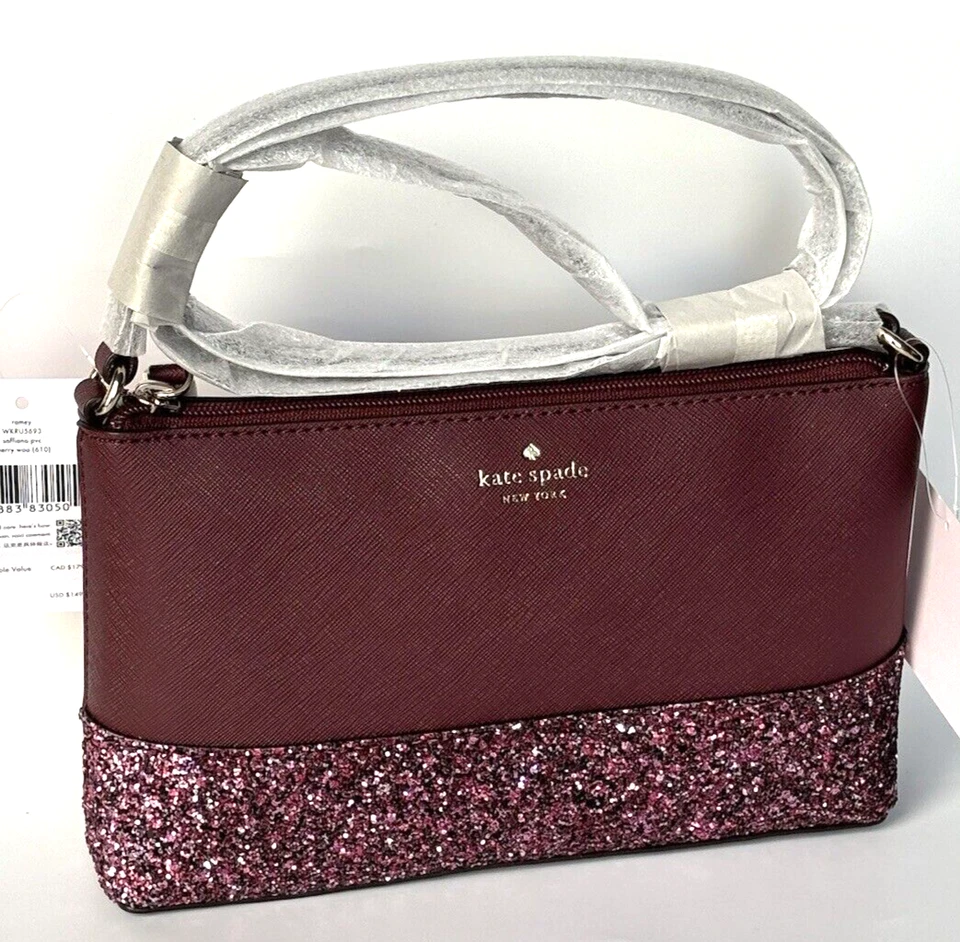 Kate Spade Greta Court Ramey Glitter Crossbody Bag WKRU5693