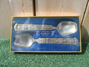Vintage Snorre Viking Gullsmedtinn Tinn Pewter Salad Servers Set - Picture 1 of 8