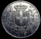 Italy  1874  5 Lire  Silver Vittorio Emanuele Ii   2311-142
