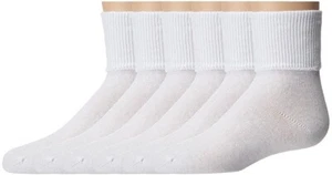 Jefferies Socks Kids 248621 White Turncuff 5 Pair Pack Size Medium Shoe 12-6 - Picture 1 of 2