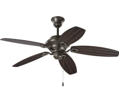 Progress Lighting P2533-20 Downrod Mount, 5 Antique Bronze Blades Ceiling Fan - Image 1 of 3