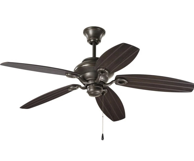 Progress Lighting P2533-20 Downrod Mount, 5 Antique Bronze Blades Ceiling Fan - Image 1 of 3