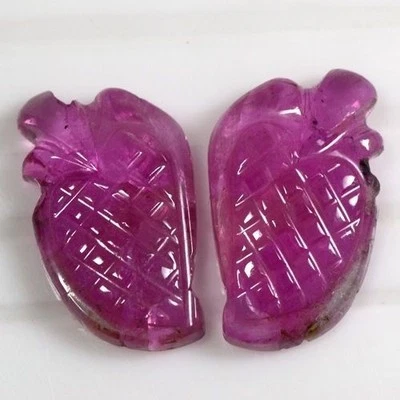 Natural Top Pink Color Tourmaline Carving Pair Brazil 11.76 Cts New Year Sale - Image 1 of 2