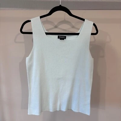 Camiseta sin mangas tejida Hampshire Studio sin mangas cuello cuadrado informal azul M Foto 1 de 3