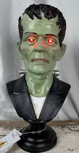 13” NUEVO CON ETIQUETAS Verde Frankenstein Busto Halloween Ojos LED Iluminados ROJO Tik Tok Viral - Imagen 1 de 16