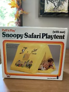 Tenda da gioco vintage Intex Snoopy Safari Puff'n Play rara sigillata - Foto 1 di 5