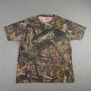 Mossy Oak Camo Shirt Mens Large Green Brown Woodland Camo Short Sleeve Hunting - Picture 1 of 12