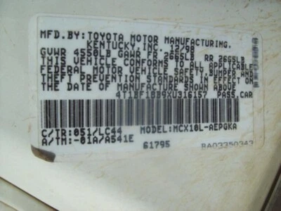 Used Front Right Door Window Regulator Front fits: 1999 Toyota Avalon regulator Foto 1 de 4