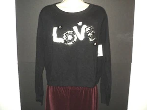 NEU Lavoro Pullover schwarz, Größe M, Perlen "Love" Rundhals, Langarm - Bild 1 von 5