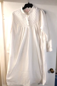 Sears Just For Women 1X weißes Nachthemd neu aus altem Lagerbestand gesteppt Fleece Satinbesatz superweich - Bild 1 von 7