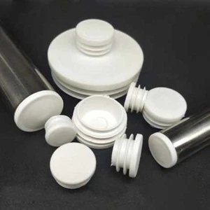 Round Plastic Blanking End Caps Pipe Tube Inserts Plugs Bungs White 16mm - 50mm - Picture 1 of 5