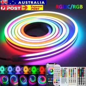 RGB RGBIC LED Neon Strip Lights Flex Rope Smart Wifi Bluetooth Party Neon Sign - Picture 1 of 27