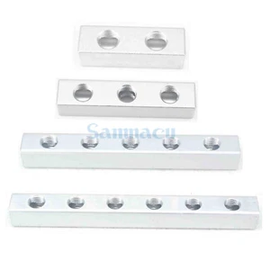 20x20mm 1/4" BSP 2-9 Way 5-12 Port Aluminum Fitting Manifold Block Splitter - Picture 1 of 26