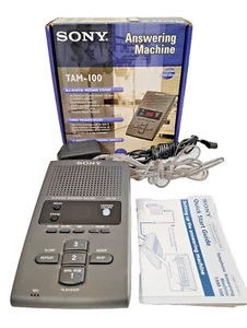Vintage Sony Digital Telephone Answering Machine TAM-100 Works w/ Owner Manual - Zdjęcie 1 z 3