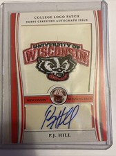 2009 Bowman Draft PJ Hill RC College Logo Patch Auto #/250m wisconsin badgers